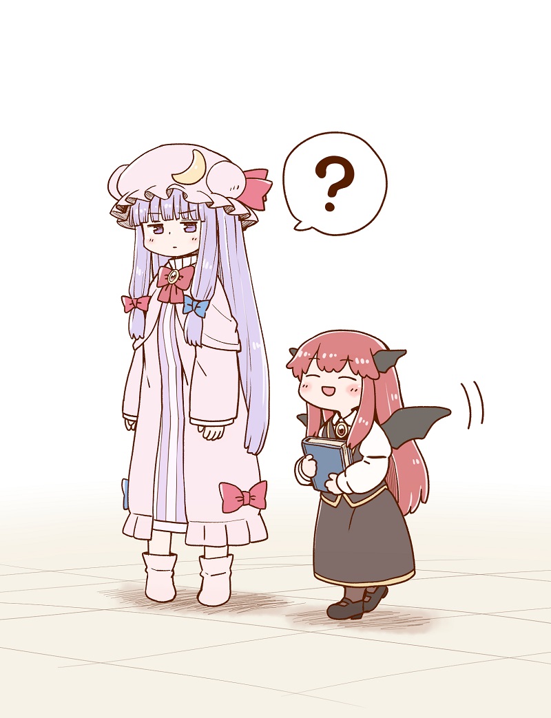 patchouli knowledge and koakuma (touhou) drawn by poronegi