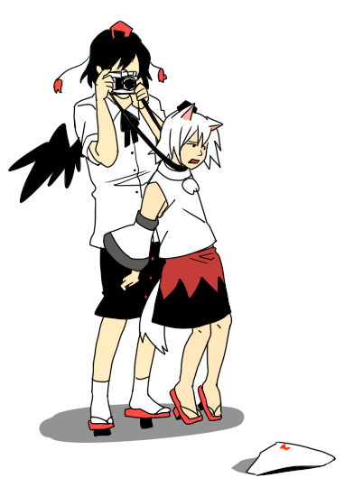 shameimaru aya and inubashiri momiji (touhou) drawn by re_ghotion