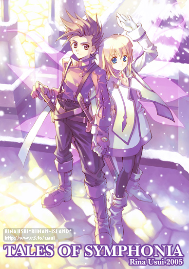 colette brunel and lloyd irving (tales of and 1 more) drawn by usui_rina