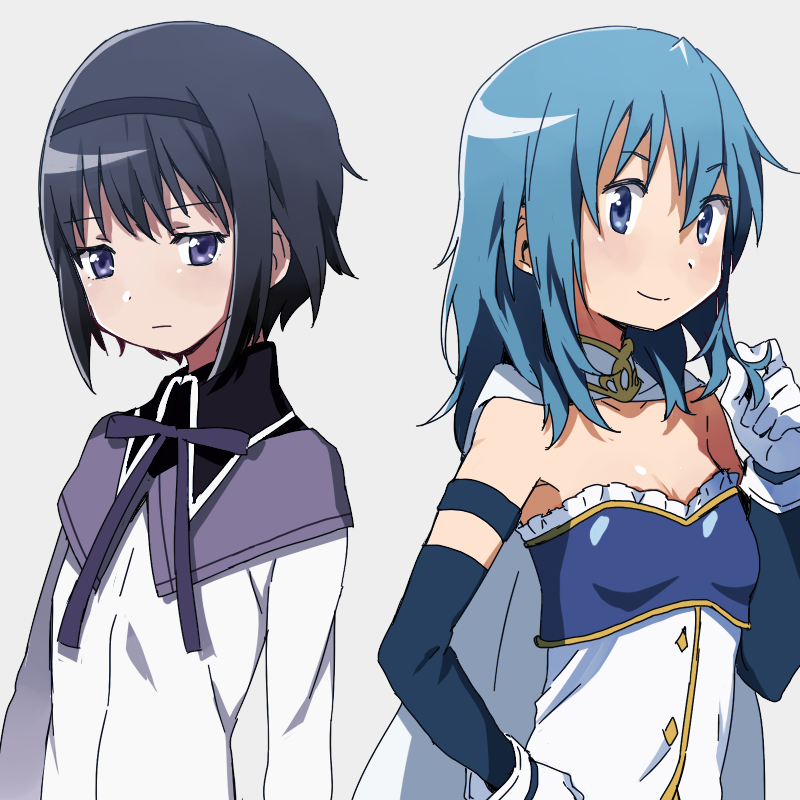 akemi homura and miki sayaka (mahou shoujo madoka magica) drawn by yoplait