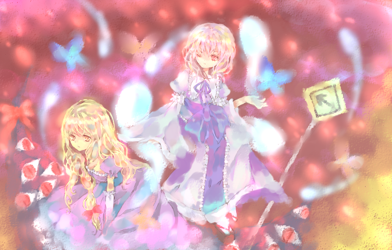 yakumo yukari and saigyouji yuyuko (touhou) drawn by yuko_(kohina)