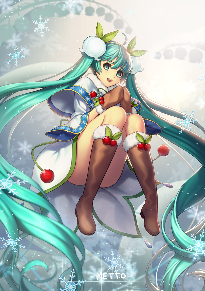 hatsune miku and yuki miku (vocaloid) drawn by metto