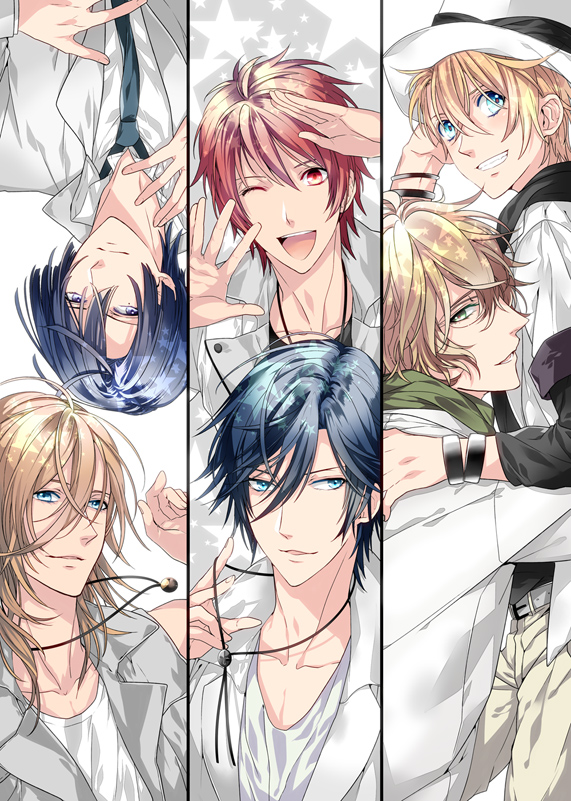 kurusu shou, shinomiya natsuki, ichinose tokiya, ittoki otoya, hijirikawa masato, and 1 more (uta no prince-sama) drawn by ro-a