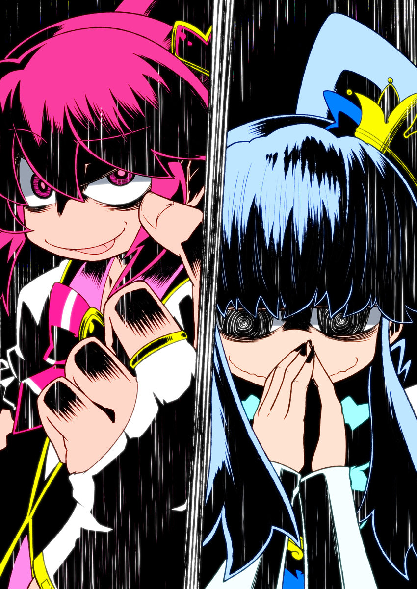 shirayuki hime, aino megumi, cure lovely, and cure princess (precure and 1 more) drawn by 221_(tsutsuichi)