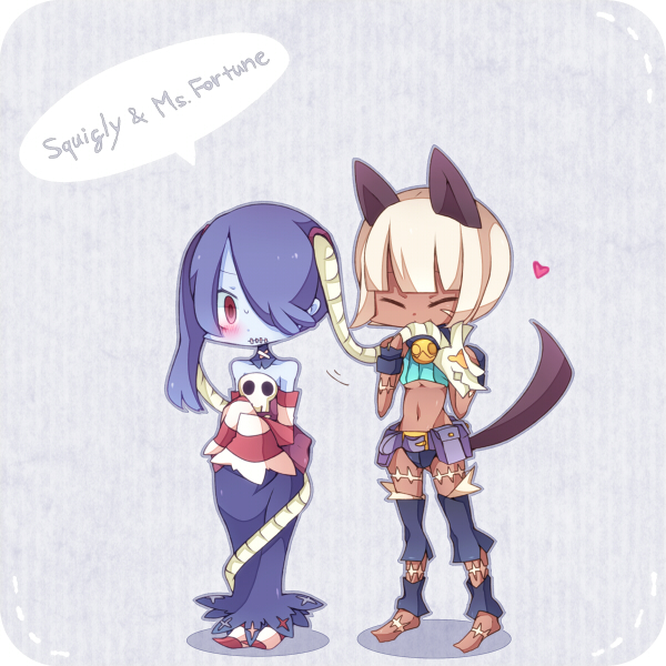 squigly, ms. fortune, and leviathan (skullgirls) drawn by cosmicmind