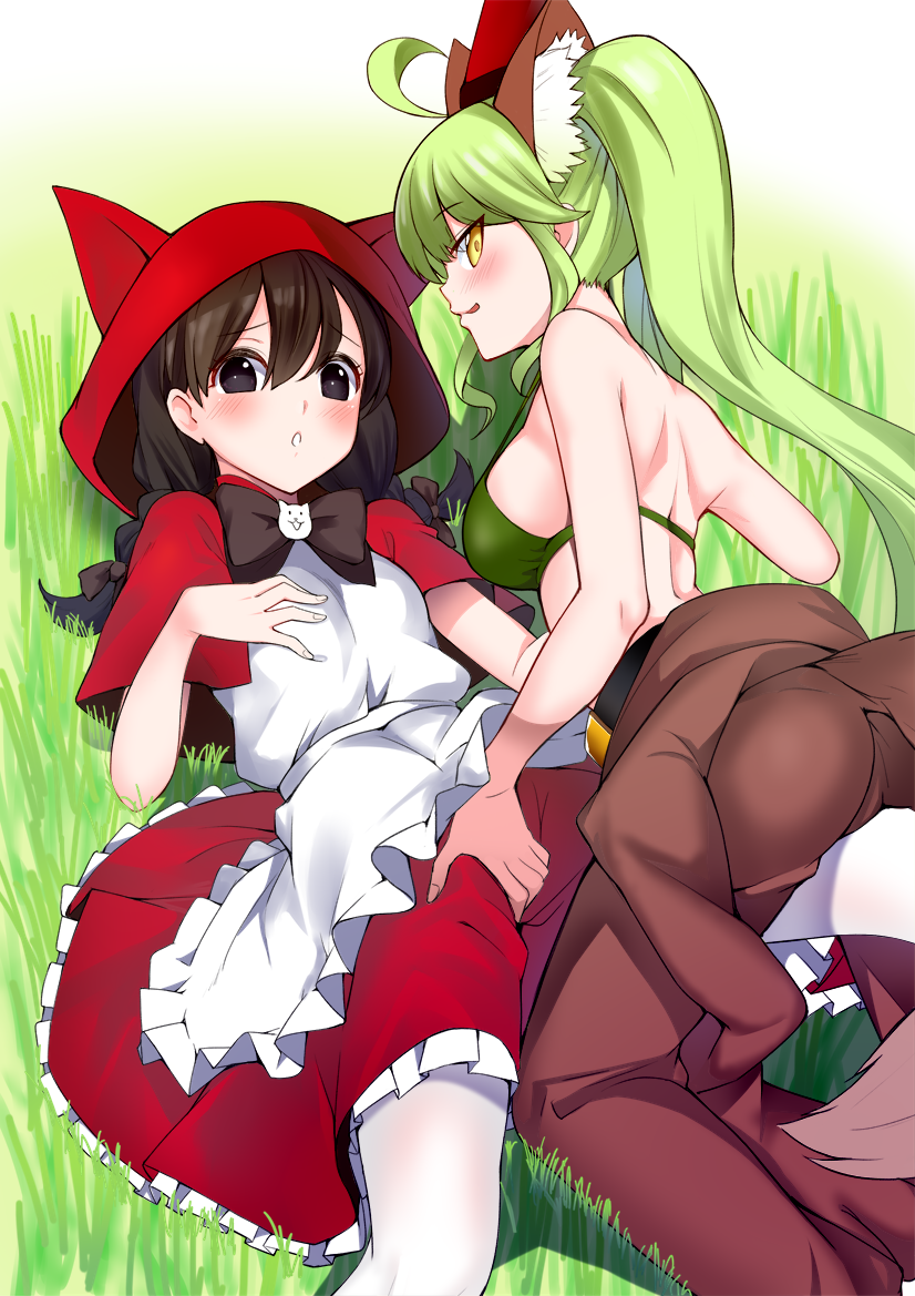 little red riding hood, minya, and deale (little red riding hood and 1 more) drawn by baicha