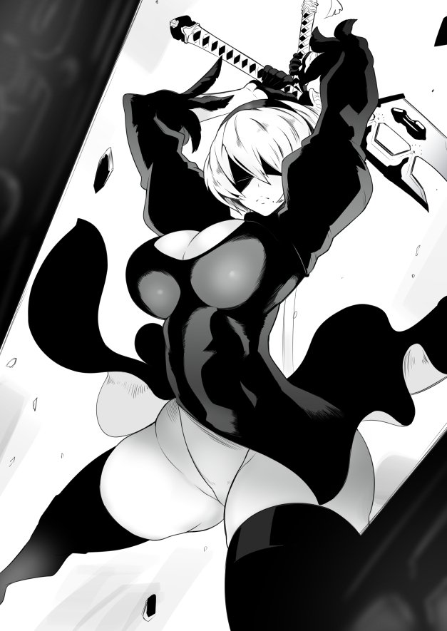 2b (nier and 1 more) drawn by nuezou