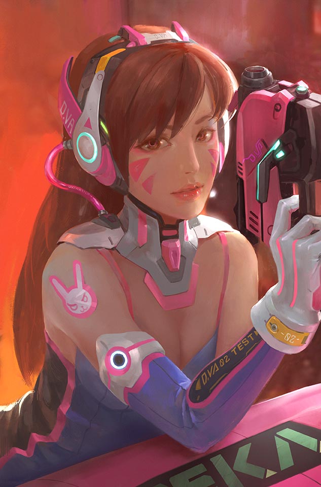 d.va (overwatch and 1 more) drawn by linger_ftc