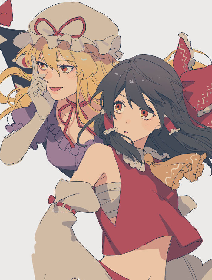 hakurei reimu and yakumo yukari (touhou) drawn by noriuma