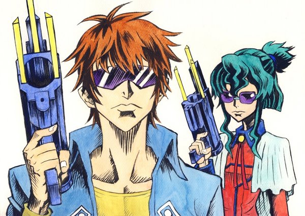 kururugi suzaku, nina einstein, and arnold schwarzenegger (code geass and 2 more) drawn by ishioto