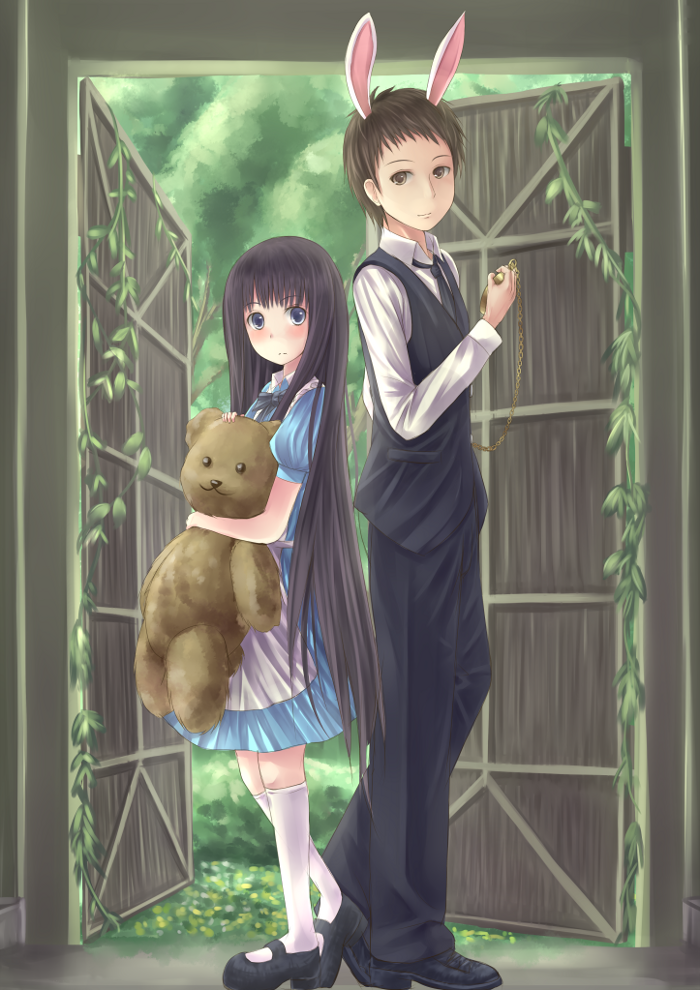 shionji yuuko and fujishima narumi (alice's adventures in wonderland and 1 more) drawn by kino_(kino_buro)