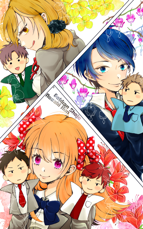 sakura chiyo, kashima yuu, nozaki umetarou, hori masayuki, mikoshiba mikoto, and 2 more (gekkan shoujo nozaki-kun) drawn by moetsuitta