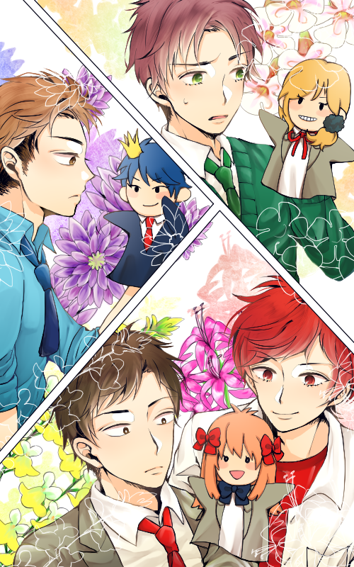 sakura chiyo, kashima yuu, nozaki umetarou, hori masayuki, mikoshiba mikoto, and 2 more (gekkan shoujo nozaki-kun) drawn by moetsuitta