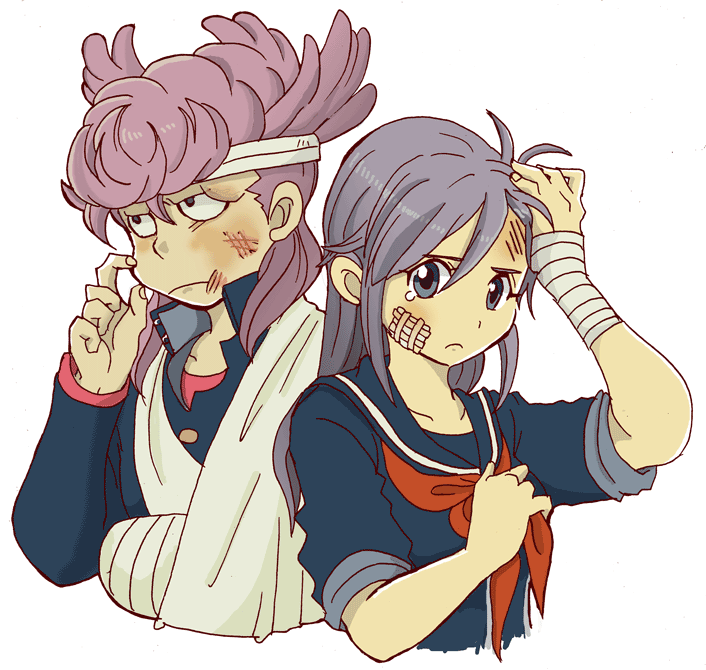 kudou fuyuka and tobitaka seiya (inazuma eleven) drawn by nanashi_(21)