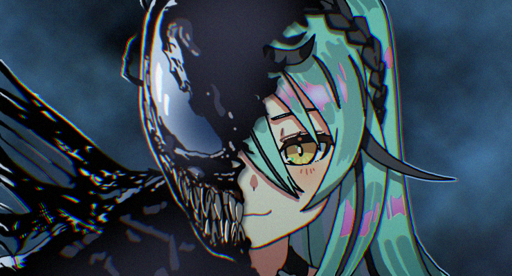 venom and ryu hari (nijisanji and 2 more) drawn by lunaticmem