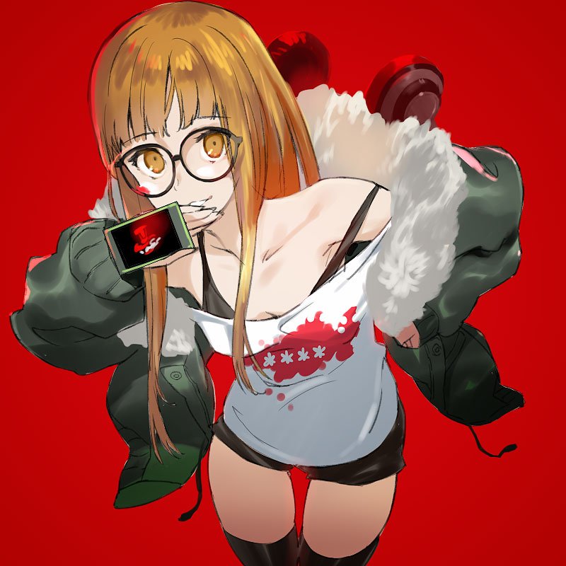 sakura futaba (persona and 1 more) drawn by gzm