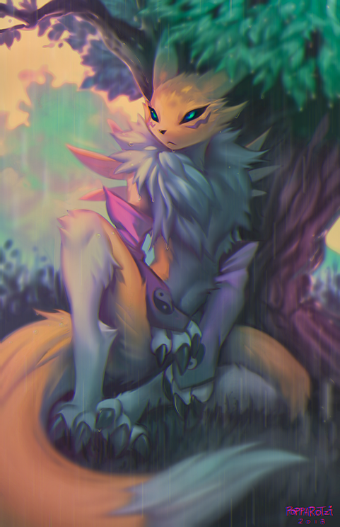 renamon (digimon and 1 more) drawn by falvie