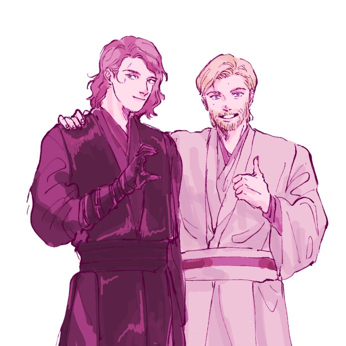 obi-wan kenobi and anakin skywalker (star wars) drawn by frp539