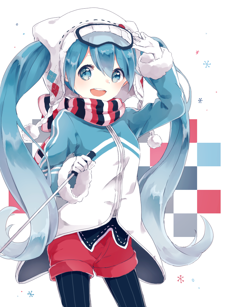 hatsune miku and yuki miku (vocaloid) drawn by sentaro207
