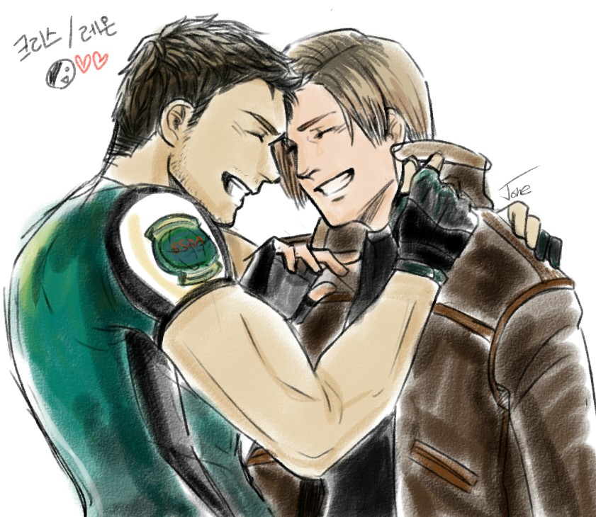 leon s. kennedy and chris redfield (resident evil and 3 more) drawn by wodnjs2033