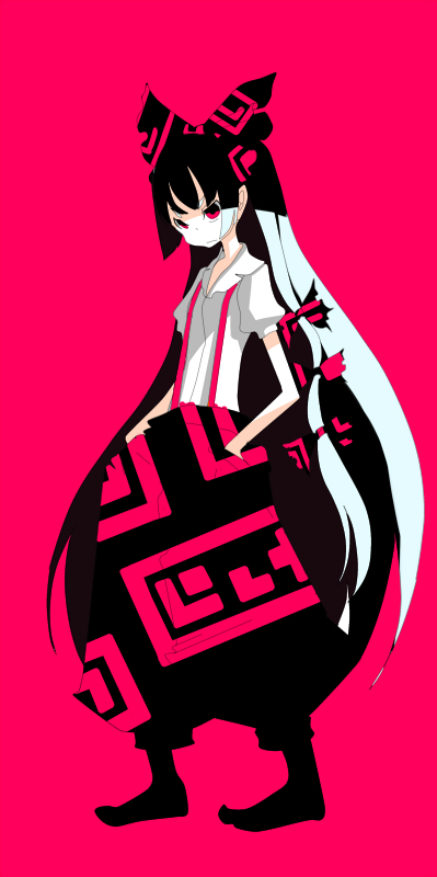 fujiwara no mokou (touhou) drawn by ritsu_(roboroboro)