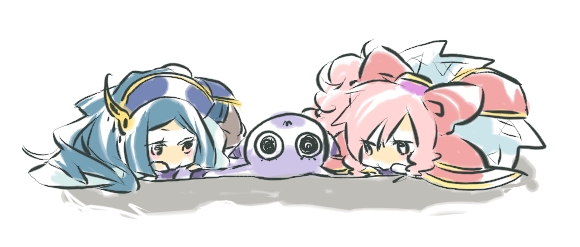 infel, nenesha, and mimimi (ar tonelico and 1 more) drawn by yumemitsuki