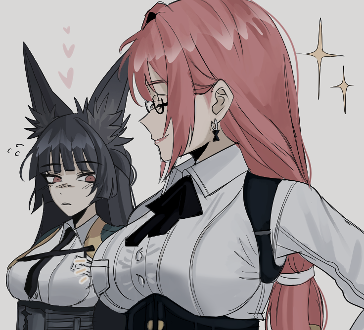 hoshimi miyabi and tsukishiro yanagi (zenless zone zero) drawn by saint_ghoul