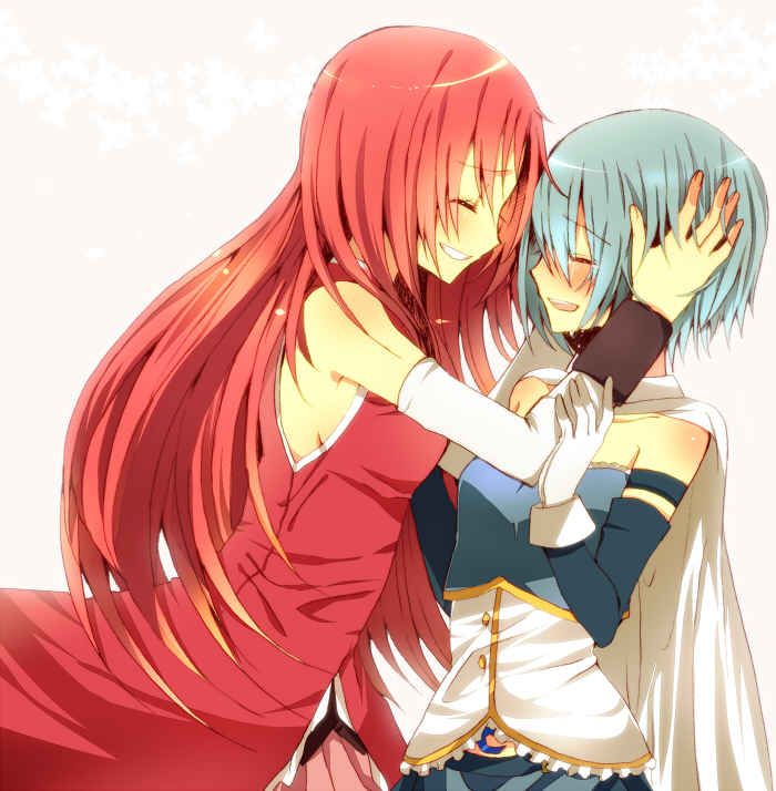 miki sayaka and sakura kyoko (mahou shoujo madoka magica) drawn by meeji_(isuzu_rio)
