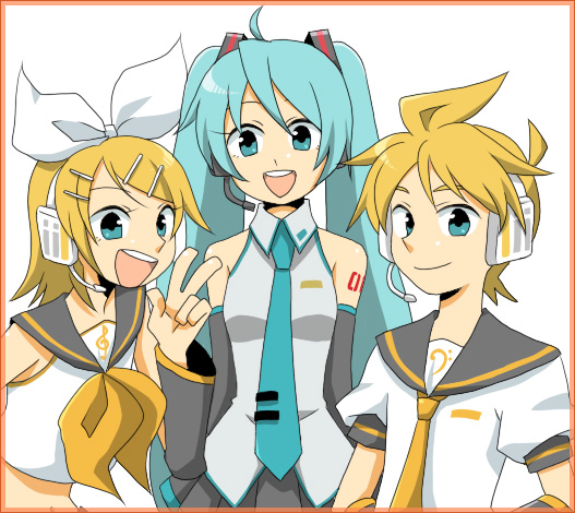 hatsune miku, kagamine rin, and kagamine len (vocaloid) drawn by nu_tarou