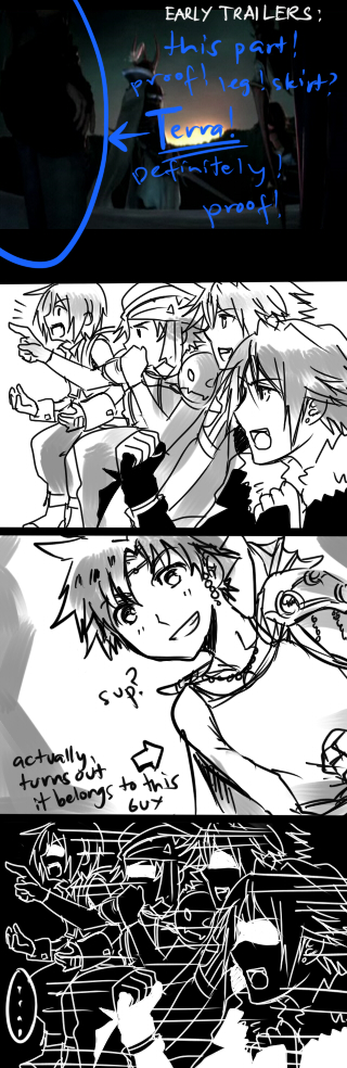 squall leonhart, zidane tribal, bartz klauser, tidus, warrior of light, and 1 more (final fantasy and 7 more) drawn by meru