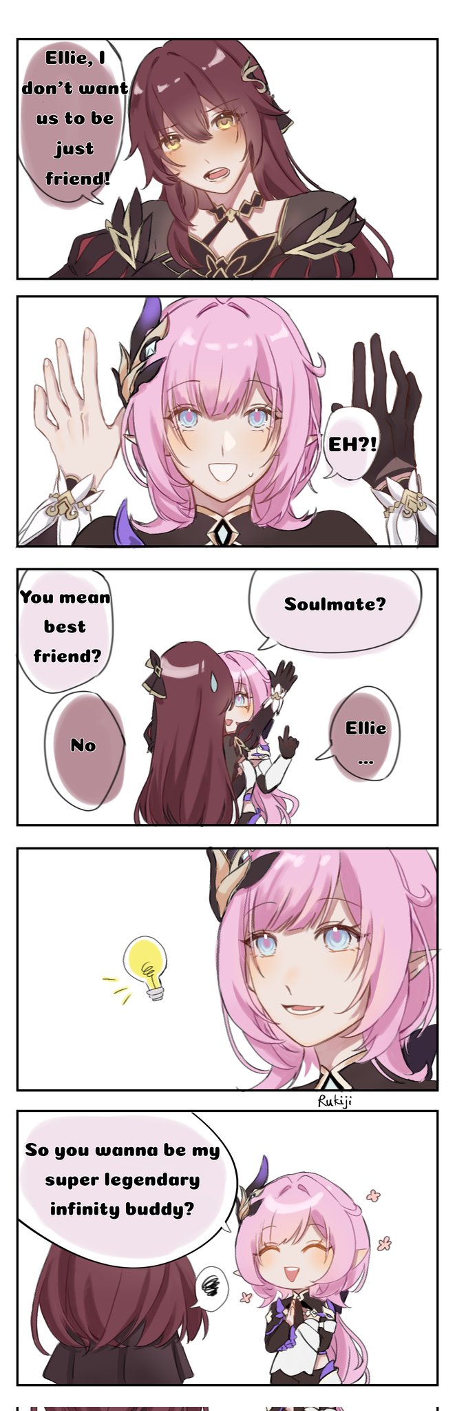 elysia and eden (honkai and 1 more) drawn by slee1711