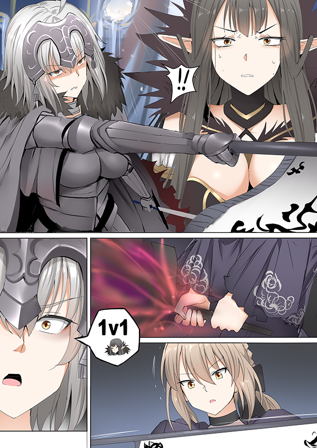 artoria pendragon, saber alter, jeanne d'arc alter, and semiramis (fate and 1 more) drawn by ginhaha