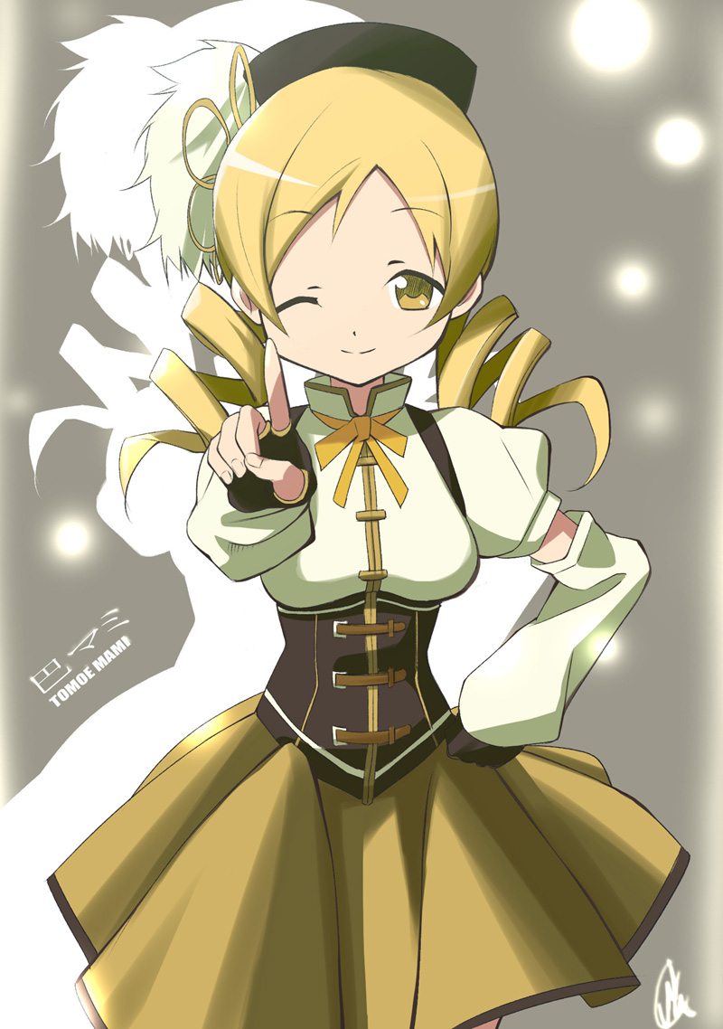 tomoe mami (mahou shoujo madoka magica) drawn by kitano_hiromu
