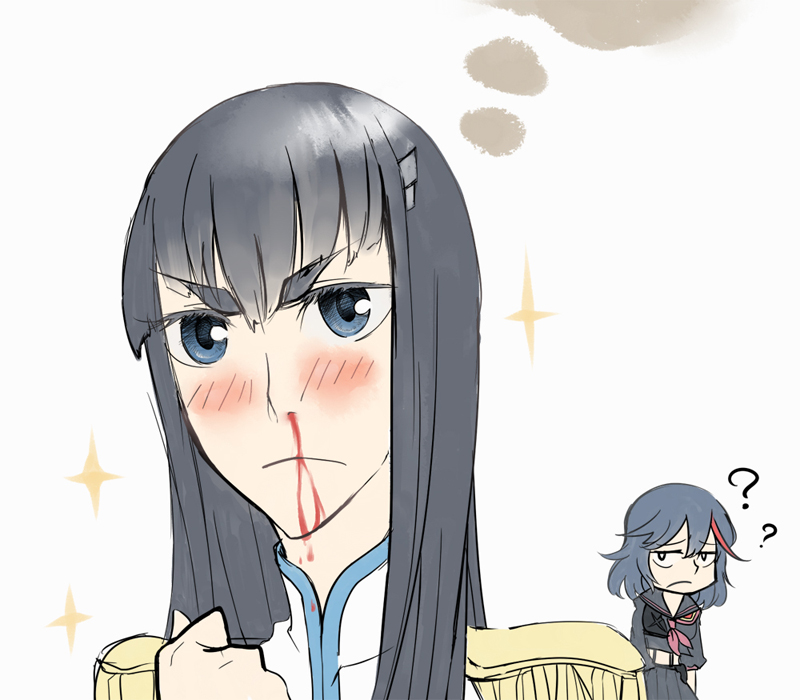 matoi ryuuko, senketsu, kiryuuin satsuki, and junketsu (kill la kill) drawn by azure_(artist)