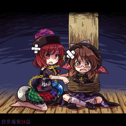 hecatia lapislazuli and usami sumireko (touhou and 1 more) drawn by pote_(ptkan)