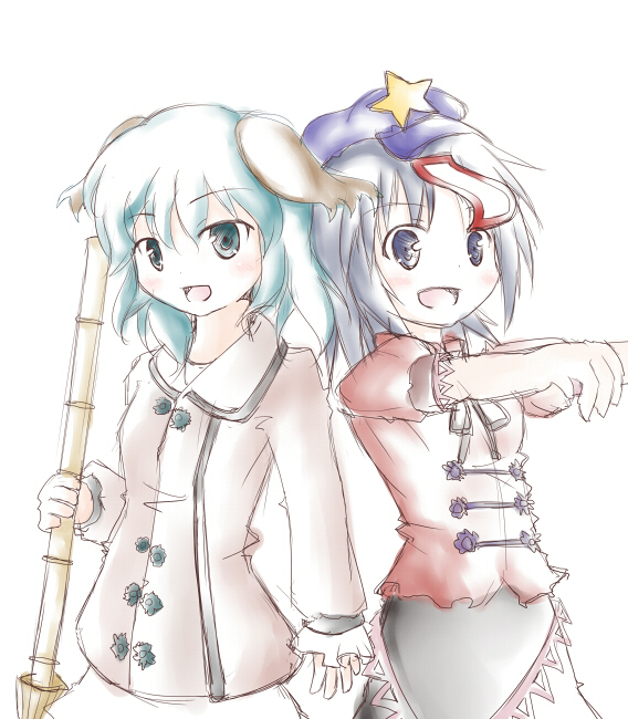 miyako yoshika and kasodani kyouko (touhou) drawn by riita_(alloclace)