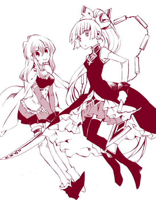 fujiwara no mokou, miki sayaka, kamishirasawa keine, and sakura kyoko (touhou and 1 more) drawn by shinoasa