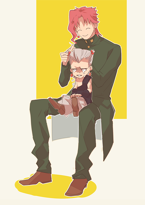 kakyoin noriaki and jean pierre polnareff (jojo no kimyou na bouken and 1 more) drawn by himishiro