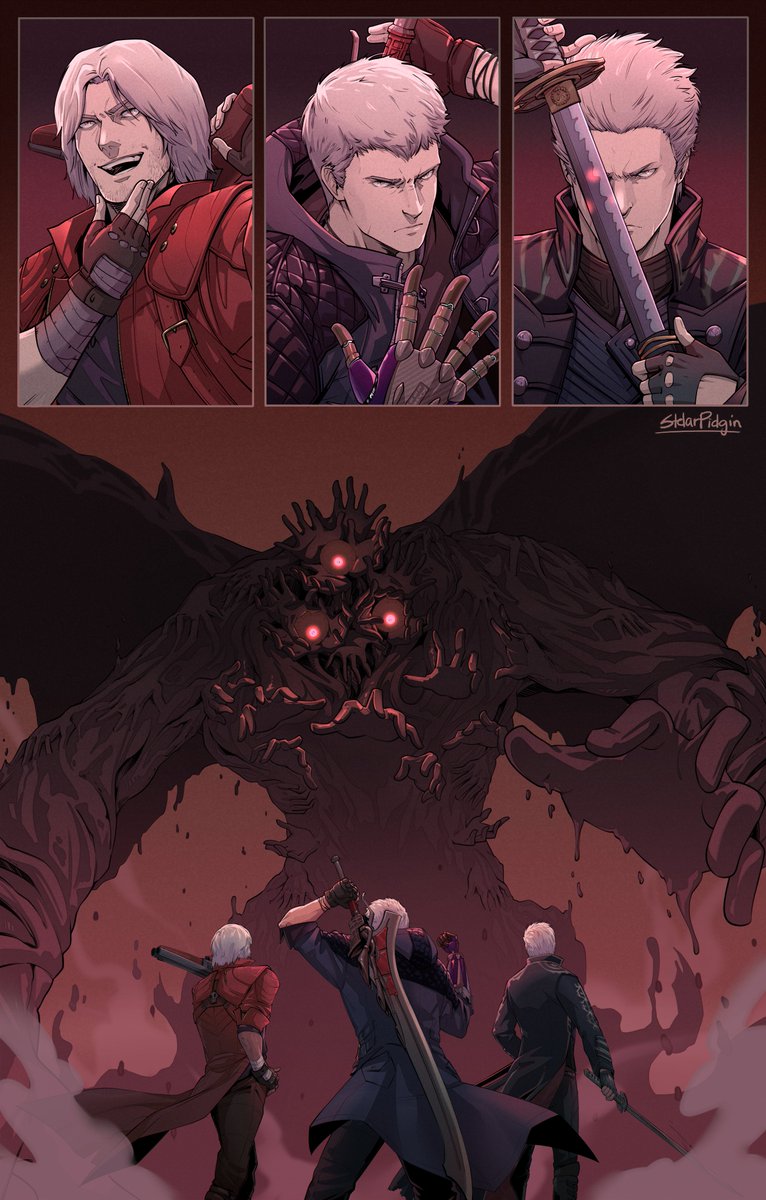 dante, vergil, nero, and mundus (jujutsu kaisen and 3 more) drawn by stelarpidgin