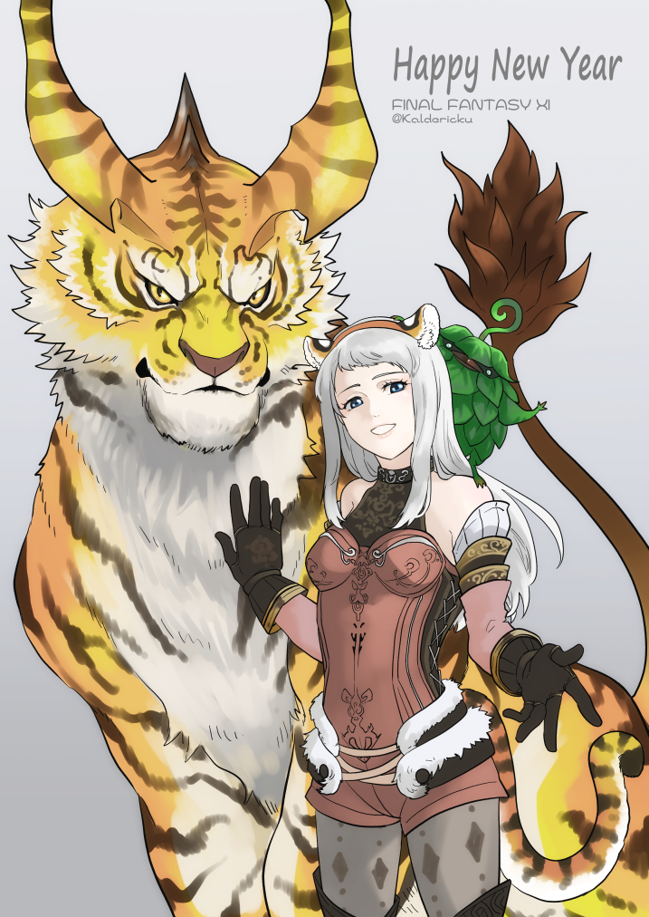 arciela v adoulin, leafkin, and darrcuiln (final fantasy and 1 more) drawn by saginada