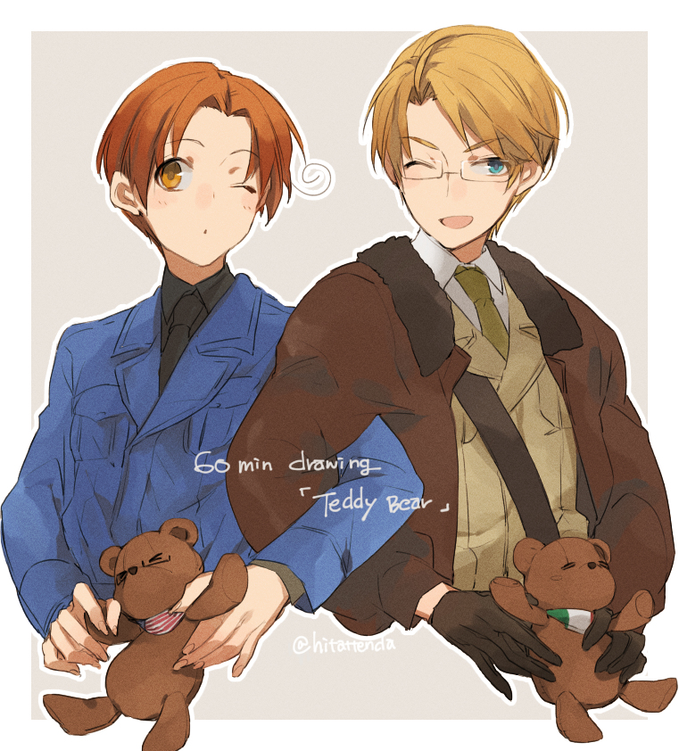 america and northern italy (axis powers hetalia) drawn by hita_(hitapita)