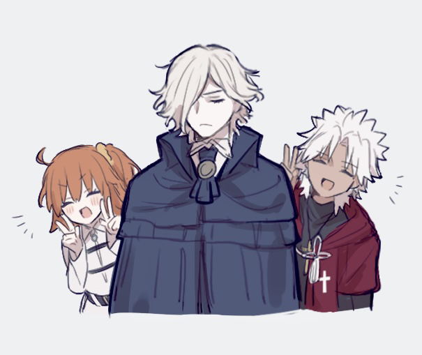 fujimaru ritsuka, edmond dantes, and amakusa shirou (fate and 2 more) drawn by sumi_(gfgf_045)