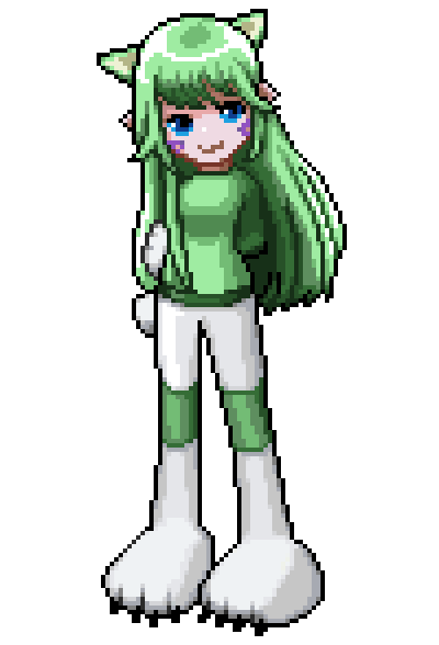 player character and kitini (original and 1 more)