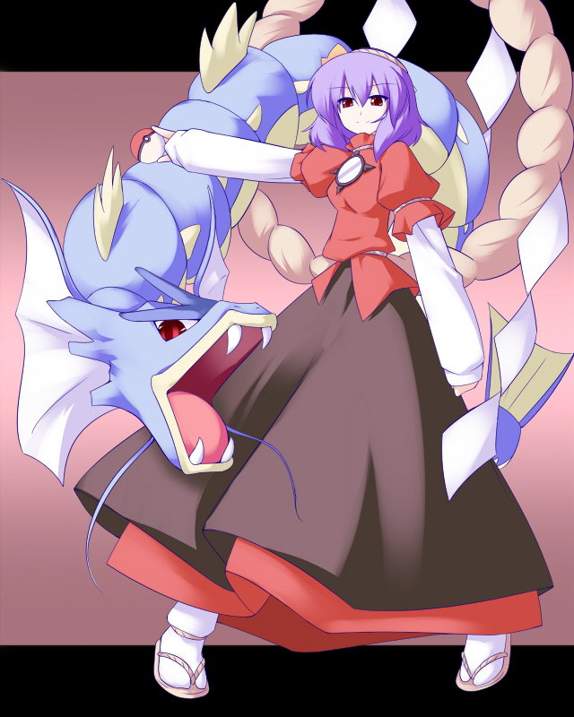 yasaka kanako and gyarados (touhou and 1 more) drawn by miyo_(miyomiyo01)