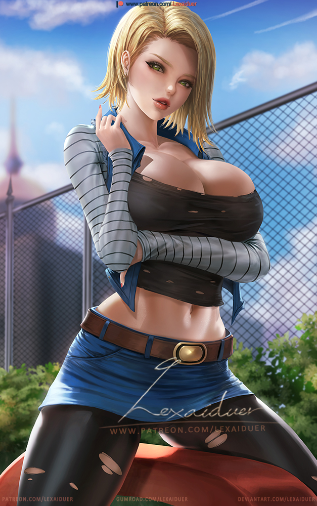 android 18 (dragon ball and 1 more) drawn by lexaiduer