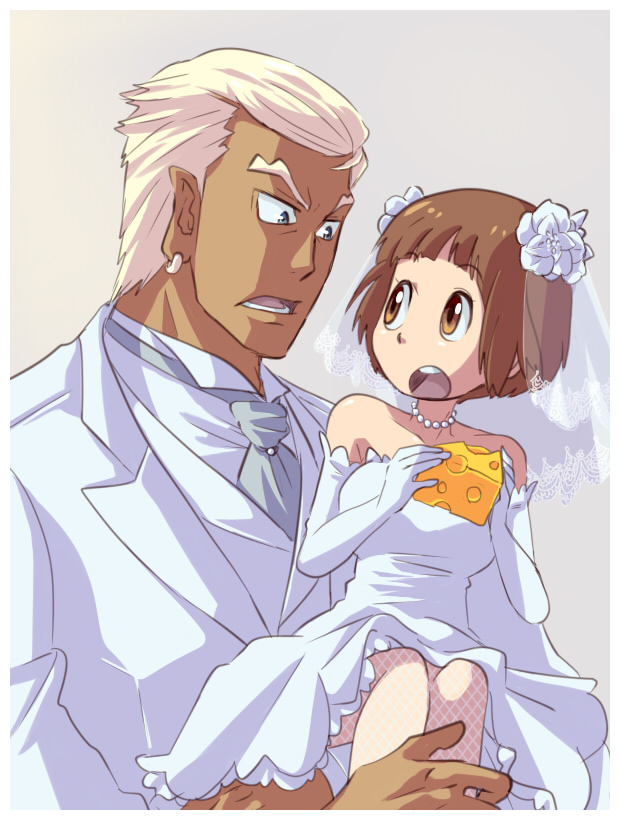mankanshoku mako and gamagoori ira (kill la kill) drawn by fukuso_hilbert_kuukan