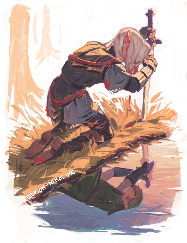 link and fierce deity (the legend of zelda and 2 more) drawn by pyonteo