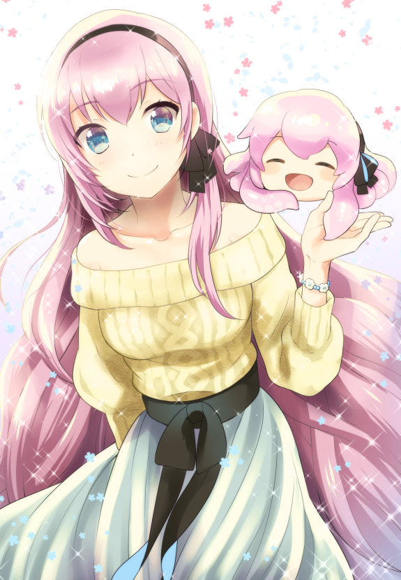 megurine luka and takoluka (vocaloid) drawn by kikuchi_mataha