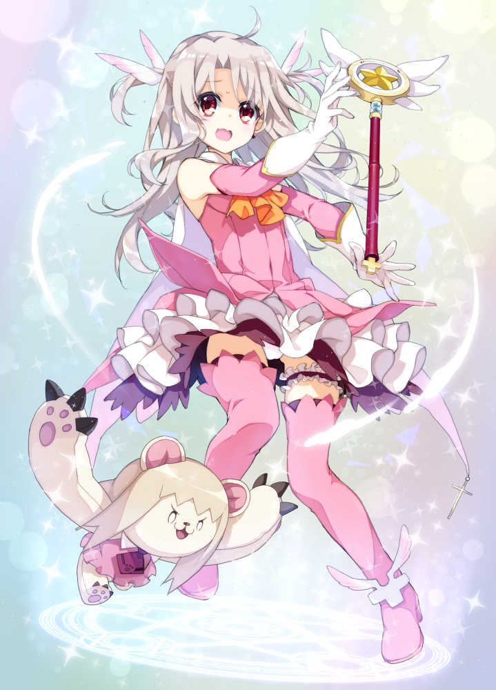 illyasviel von einzbern, prisma illya, and magical ruby (fate and 1 more) drawn by saipaco