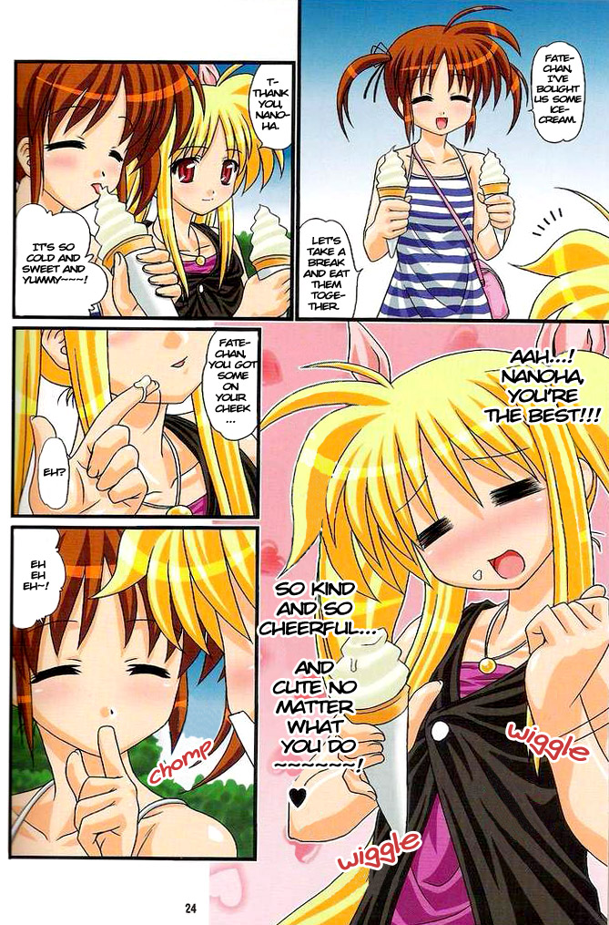 fate testarossa and takamachi nanoha (lyrical nanoha and 1 more) drawn by kakitsubata_tsukune